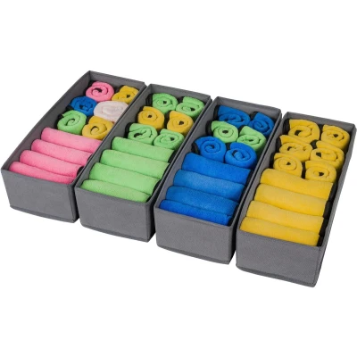 Afbeelding van Withosent Opbergsysteem voor 4 laden, kledingorganizer, kleding organizer, ondergoed ladeverdeler beha&#039;s, sokken, stropdassen