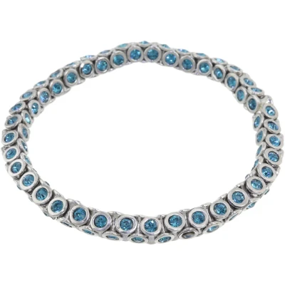 Afbeelding van Behave Elastische armband met aqua blauwe steentjes