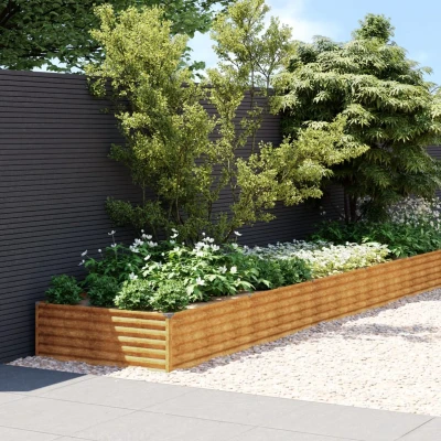 Afbeelding van vidaXL Plantenbak verhoogd 770x100x36 cm cortenstaal