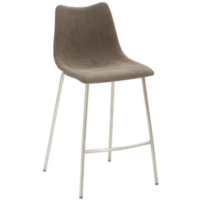 Afbeelding van barkruk zitting H 650mm kunstleer vintage modderkleurig