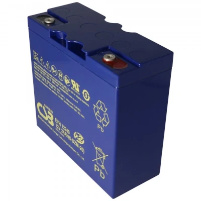 Afbeelding van CSB EVH12240 12 volt AGM loodzuurbatterij 24Ah, 181x76.2x178mm M5 binnendraad cyclusbestendig + stand by