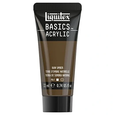 Afbeelding van Liquitex 8870481​ Basics acrylverf Raw Umber, 22 ml tube, lichtecht, waterbestendig, voor het schilderen en decoreren van hout, metaal, keramiek, kunststof, canvas