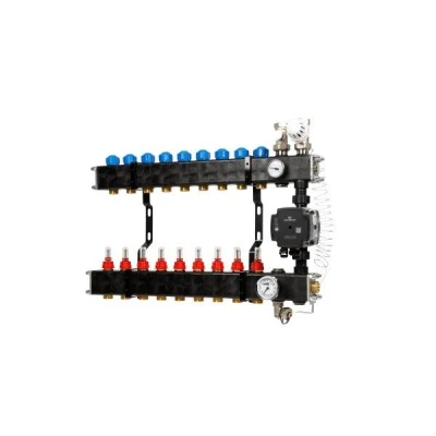 Afbeelding van VTE composiet vloerverwarming verdeler Grundfos UPM3 9 groeps