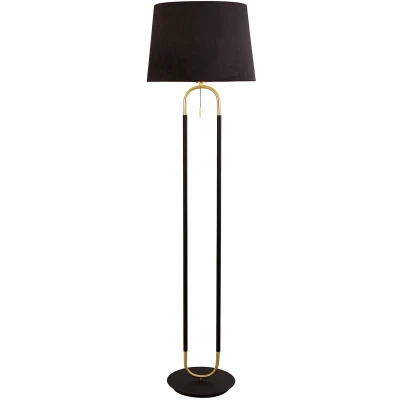 Afbeelding van Searchlight Vloerlamp Jazz 161cm zwart met goud EU41432SB