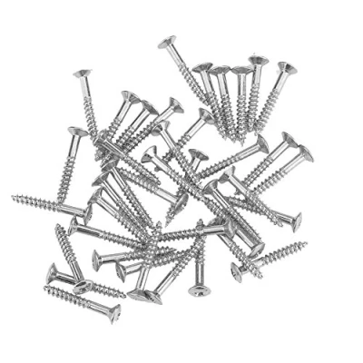 Afbeelding van 40 Pcs Gitarre Pick Up Schrauben, Humbucker Pickup Schrauben Set Kit Ring Befestigung(Silber)
