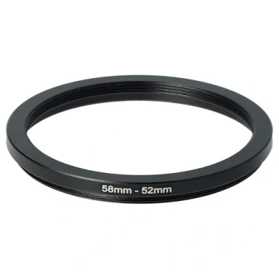Afbeelding van vhbw Step down ring adapter van 58 mm naar 52 voor cameralens filteradapter, metaal, zwart