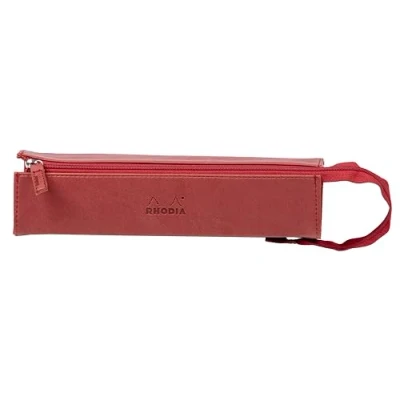 Afbeelding van RHODIA 319028C Rhodiarama Nacarat Pennenetui, 23 x 5 cm, platte opening voor gebruik als pen, kunstleer, het opbergen van pennen, viltstiften, kleine accessoires
