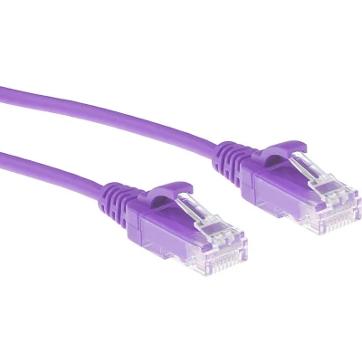 Afbeelding van ACT DC9330 LSZH U/UTP CAT6 Datacenter Slimline Patchkabel Snagless RJ45 connectoren Paars 15 cm