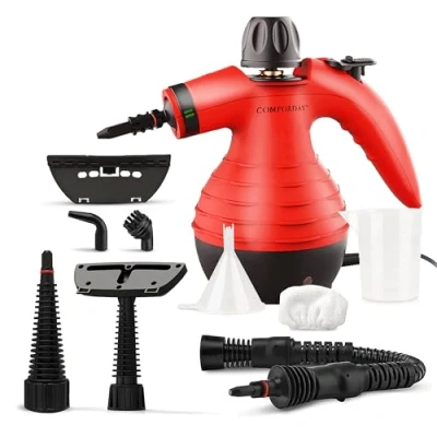 Afbeelding van Comforday Handstoomreiniger Handheld, Multifunctionele Draagbare Stoomreiniger met 12 Accessoires Voor het Verwijderen van Vlekken Tapijten, Autostoelen, Keukengordijnen, Kamers, Vloeren, Badkamers en Meer