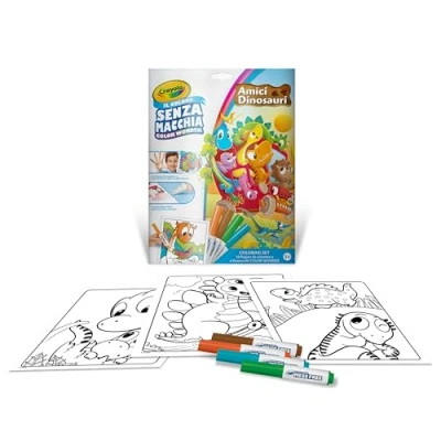 Afbeelding van CRAYOLA Color Wonder, kleurset met 18 schildersjablonen en 4 viltstiften, dinosaurus, creatieve activiteit voor kinderen, leeftijd 3,4,5 jaar, code 25 2910