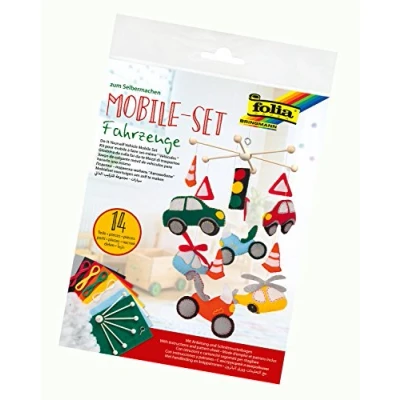 Afbeelding van folia 22879 mobiele set voertuigen om zelf te maken, met 14 delen, handleiding en patroonboog, complete voor het maken van een telefoon