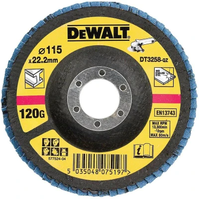 Afbeelding van DeWalt Accessoires Lamellen schuurschijf gebogen, Ø115mm, K120 DT3258 QZ 10 stuks
