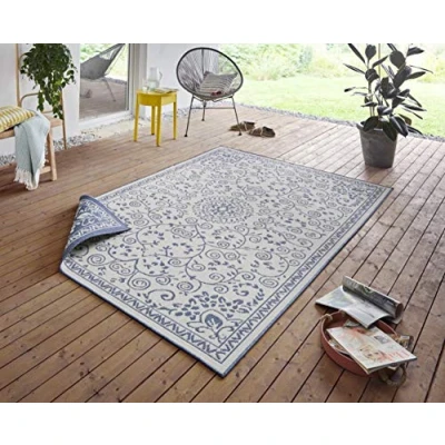 Afbeelding van Dubbelzijdig Vloerkleed Versailles Crème 120x170cm Blauw Klassiek 123vloerkleed.nl