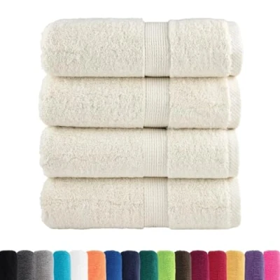 Afbeelding van vidaXL Gastendoekjes SOLUND 4 st 600 g/m² 30x50 cm crèmekleurig