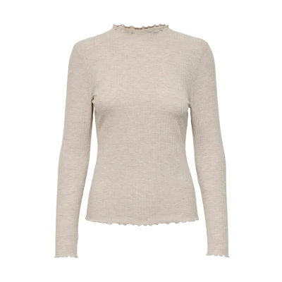 Afbeelding van ONLY Onlemma HIGH NECK NOOS Longsleeve, Dames, Maat: Medium, Pumice stone