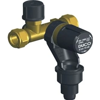 Afbeelding van Duco boiler inlaatcombinatie met slangtule knel 6 bar DN15