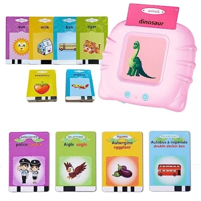 Afbeelding van Bambebe Sprekende Flash kaarten, educatief spel voor peuters van 1, 2, 3, 4, 5, 6 jaar, 112 vellen met 224 woorden, Montessori 2 cadeau kinderen tot 5 jaar (Frans)