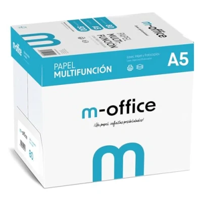 Afbeelding van A5 papier, 80 g, 5 verpakkingen met 500 vellen, multifunctioneel papier voor inkjet en laserprinters, 148 x 210 mm, ideaal kantoor thuis, 2500 vellen