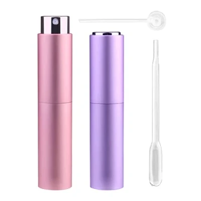 Afbeelding van Zingso Hervulbare reisparfum verstuiver flessen, 2 stuks 10 ml mini draagbare spuitflessen navulbare parfum aftershave lege reisflessen met trechter... (10 (roze+lichtpaars))