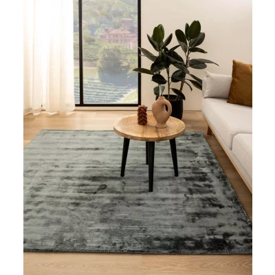 Afbeelding van Viscose Vloerkleed Vierkant Pearl Blauw 160x160 Cm