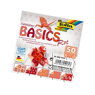 Afbeelding van Vouwbladen 10x10cm 80g 10x5 ass. basics rood