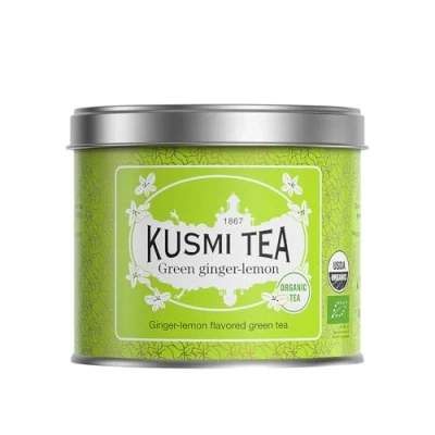 Afbeelding van Kusmi Tea Groene thee gember citroen bio Metalen theeblik 100 g Ongeveer 40 kopjes