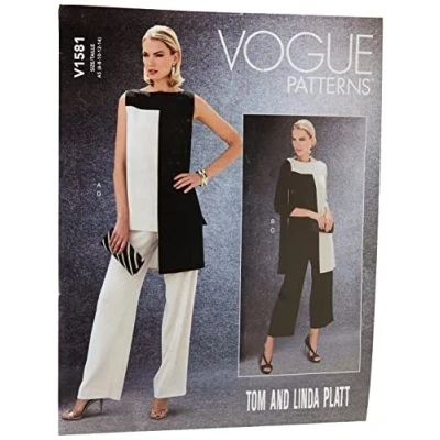 Afbeelding van Vogue patroon 1581 A5, knippatroon tuniek en broek, maten 6 14, tissue, meerkleurig, 20 x 0,5 25 cm