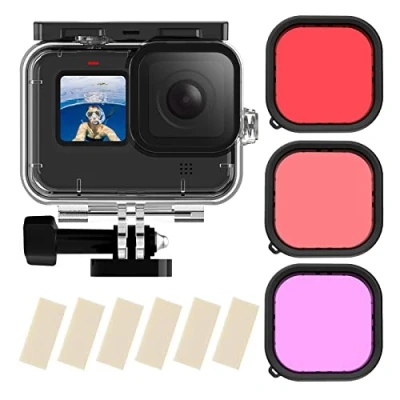 Afbeelding van TELESIN Waterdichte Behuizing Case voor GoPro 12 11 10 9 Zwart, 50 M Onderwater Duiken Transparante Beschermhoes Shell met Quick Release Mount Hero Zwart Action Camera