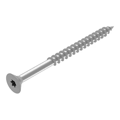 Afbeelding van SECCARO Spaanplaatschroef 6 x 80 mm, roestvrij staal V2A VA A2, houtschroef met gedeeltelijke schroefdraad, TX/binnenzeskant 100 stuks