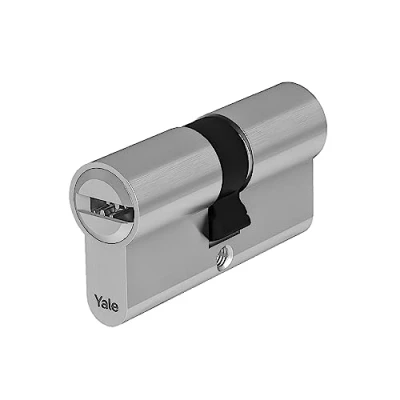 Afbeelding van Yale Europese cilinder voor slot YC201KD323505N1, vernikkeld, 32/35 mm, dubbel, gekoppeld, 5 sleutels met snake piste, 14 pins
