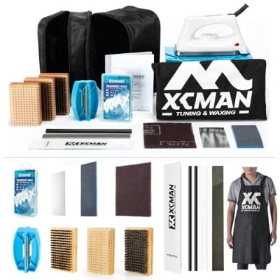 Afbeelding van XCMAN Complete Ski Snowboard Tuning en Waxing Kit met Waxen Ijzer, Wax, Brush, Edge Tuner, Scraper, PTEX