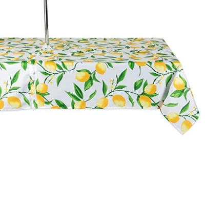 Afbeelding van DII CAMZ11293 Lente en zomer outdoor tafelkleed, morsbestendig waterdicht met rits paraplugat, gastheer achtertuin feesten, barbecues familiebijeenkomsten (stoelen 6 tot 8), 60 x 84 w,