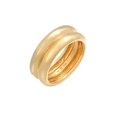 Afbeelding van Elli Basic Statement Ring goldcoloured, Dames, Maat: 54, Gold coloured