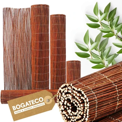 Afbeelding van BOGATECO Rieten mat 160 cm x 500 Zon en windbescherming, inkijkbescherming, verschillende maten, omheining voor terras, tuinhek, balkon tuin, inkijkbescherming matten