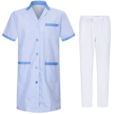 Afbeelding van MISEMIYA Unisex sanitaire pyjama&#039;s gezondheiduniformen medische uniformen G713 6802, Hemelsblauw T8162 4, L
