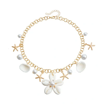Afbeelding van Bloem Schelp Ketting Goudkleurig 40 + 5 cm Bijoux/Messing Fashion Favorite