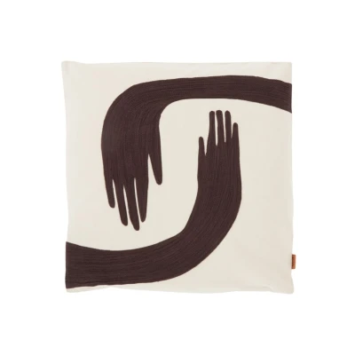 Afbeelding van Ferm LIVING Pose kussensloop van biologisch katoen 48 x cm Gebroken wit