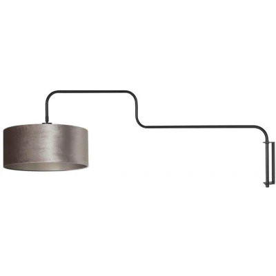 Afbeelding van Steinhauer Wandlamp Bloeba zwart met taupe kap 4178ZW