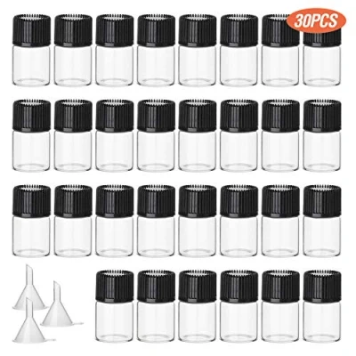 Afbeelding van Hyber&amp;Cara Set van 30 transparante flessen 2 ml glazen fles mini monsterflessen met 3 trechter