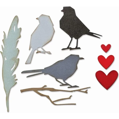 Afbeelding van Sizzix Tim Holtz Thinlits Die Set Vault Lovebirds