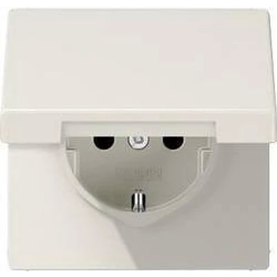 Afbeelding van Jung LS1520KL Wandcontactdoos met randaarde en klapdeksel Inzetstuk LS plus, design, 990 Wit
