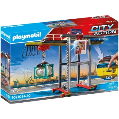 Afbeelding van Playmobil CITY Action Portaalkraan MET Containers Speelgoed voor kinderen, Maat: One Size, Multicolor