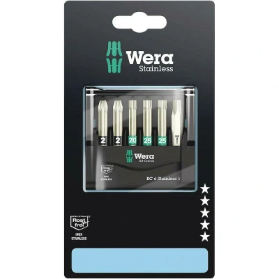 Afbeelding van Wera 6 delige bitset RVS Bit Check