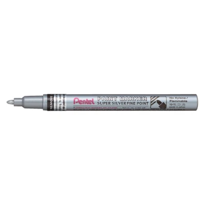 Afbeelding van viltstift Pentel MSP10 ronde punt 1.5mm zilver