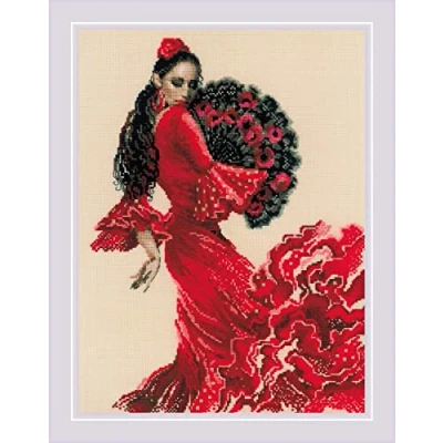 Afbeelding van RIOLIS Danseres kruissteekset, katoen, meerkleurig, 30 x 40 cm