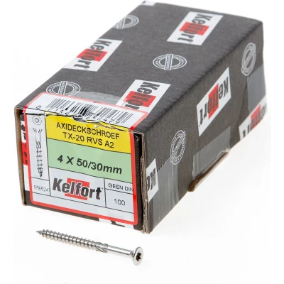 Afbeelding van Kelfort Vlonderschroef platverzonken kop RVS A2 T20 4.0 x 50/30mm