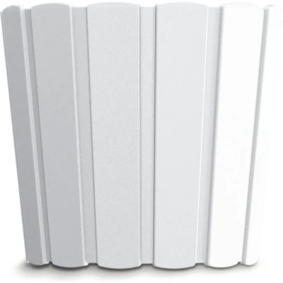 Afbeelding van Prosperplast Plantenpot/bloempot wood look wit kunststof D29 x H25 cm binnen/buiten Plantenpotten