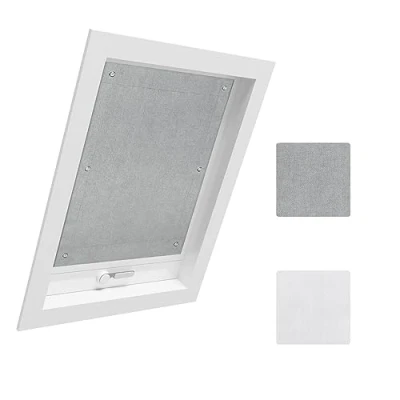 Afbeelding van WOLTU Thermo rolgordijn voor dakraam, zonder boren, zonwering, verduisterend met zuignappen, thermisch rolgordijn, hittebescherming Velux en Roto ramen F04/204, grijs, 48 x 73 cm