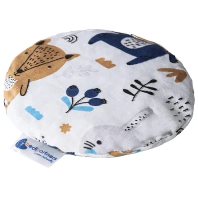 Afbeelding van Medi Partners Kersenpitkussen, warmtekussen, korrelkussen voor baby&#039;s, 180 g, rond, 15 cm, ecologisch natuurlijk, 100% katoen, warmte + koudetherapie, massagetherapie (Boho Animals)