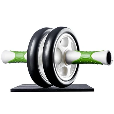 Afbeelding van Ultrasport Buikopleider AB Roller, opleider incl. Kniemat, buiktraining voor mannen en vrouwen, multifunctionele buikspierroller, senioren, ruimtebesparend inklapbare spiertrainer, Wit/Groen